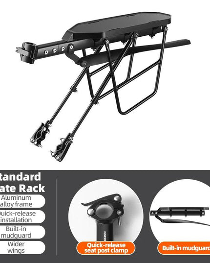 ROCKBROS Bicycle Luggage Carrier Aluminum Alloy Shelf MTB Cycling Bicycle Front Rack With Taillight Seatpost Bag Holder Stand