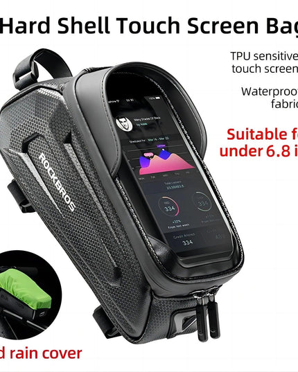 ROCKBROS Bicycle Bag Waterproof Touch Screen Cycling Bag Top Front Tube Frame MTB Road Bike Bag 6.5 Phone Case Bike Accessories