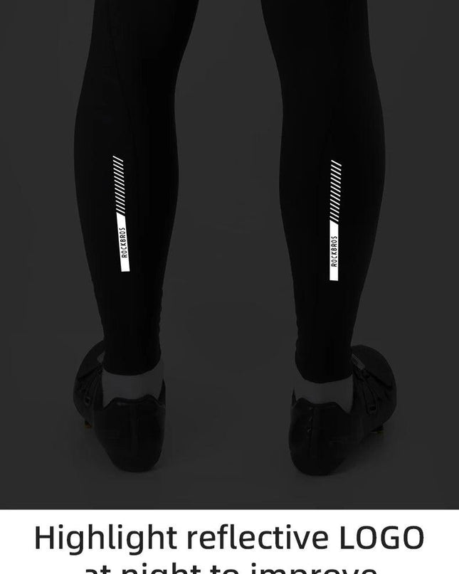 ROCKBROS Windproof Warm Bicycle Pants Winter Removable Buckle Strap Pants High Quality Shock-Absorbing Comfort Pad Pants MTB Men