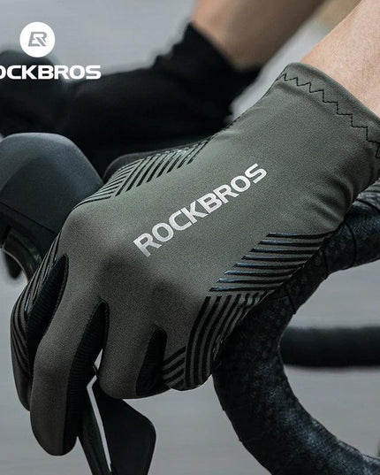 ROCKBROS Summer Cycling Gloves Breathable MTB Road Bike Non-slip Gloves Touch Screen Spring Full Finger Motorcycle Riding Gloves