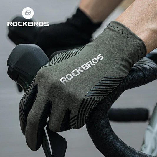 ROCKBROS Summer Cycling Gloves Breathable MTB Road Bike Non-slip Gloves Touch Screen Spring Full Finger Motorcycle Riding Gloves