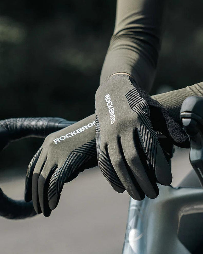 ROCKBROS Summer Cycling Gloves Breathable MTB Road Bike Non-slip Gloves Touch Screen Spring Full Finger Motorcycle Riding Gloves