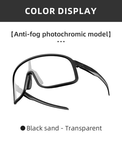 ROCKBROS Photochromic Glasses  HD Large-frame Lens Outdoor Riding Sunglasses UV400 Eyewear Sports Eye Protection Cycling Goggles