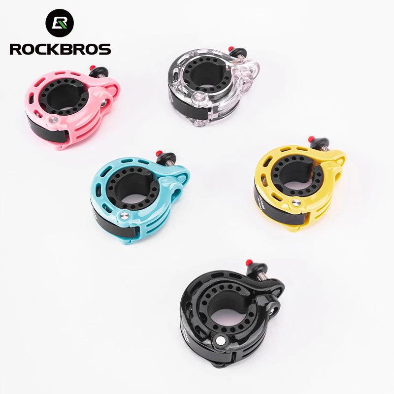 ROCKBROS Bicycle Bell MTB Road Cycling Horn Bike Handlebar Bell Q-Type Hidden Bell Safety Rainproof Anti-Slip Bike Accessories