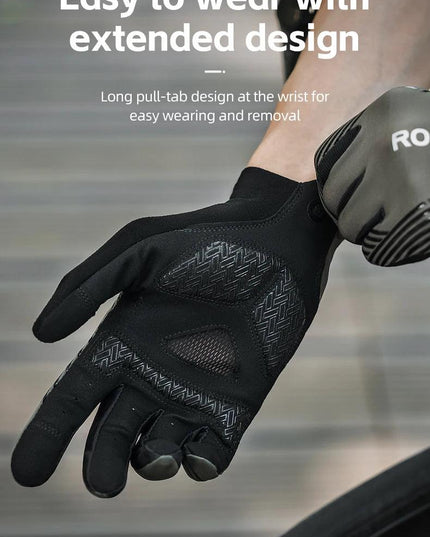 ROCKBROS Summer Cycling Gloves Breathable MTB Road Bike Non-slip Gloves Touch Screen Spring Full Finger Motorcycle Riding Gloves