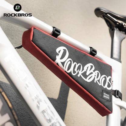 ROCKBROS Cycling Triangle Top Tube Bag Lightweight Bike Frame Pack for Tools and Accessories 1.9L large Capacity Triangle Bag