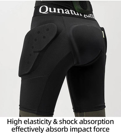 Qunature Ski Hip Protector Pants Adjustable Adult Sports Gear Shorts Snowboard Protection 3D Hip Pads for Motorcycle Skating