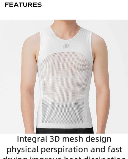 ROCKBROS Cycling Vest High Elastic Cycling Base Layer Sleeveless Bicycle Vest Quick Dry Undershirt Breathable Running Sport