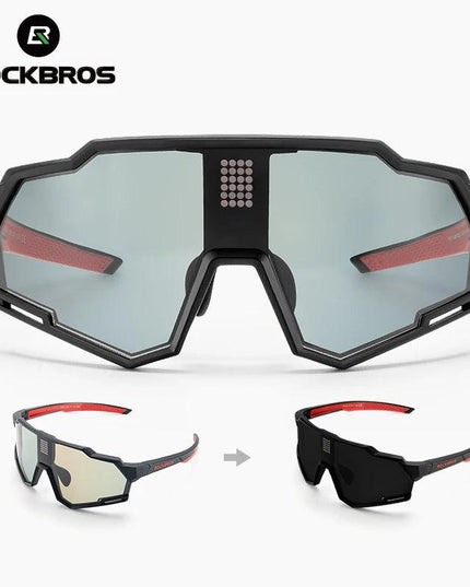 ROCKBROS Sunglasses Polarized Cycling Glasses Electronic Color Change Glasses UV400 Safety Bike Bicycle Eyewear Sports Goggles