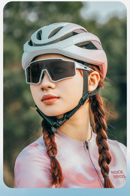 ROCKBROS Polarized Photochromic Glasses Cycling Sunglasses Outdoor Sports UV400 MTB Road Women Men Bicycle Goggles Adjustable