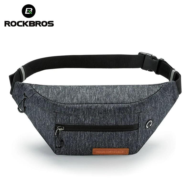 ROCKBROS Cycling Waist Bag 1.5L Multi Compartment Anti-scratch Storage Telephone Chest Bag Headphone Hole Design Bike Accessory