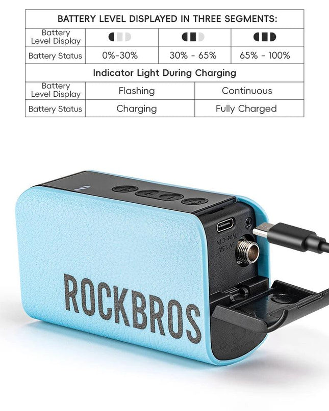 ROCKBROS Mini Electric Air Pump 20PSI Inflator for Balls Portable Type-C Rechargeable Inflator LED Digital Display Compressor