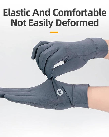 ROCKBROS Fishing Gloves Sunscreen Anti UV Gloves Outdoor Breathable Driving Gloves Non-Slip Summer UPF50+ Cycling Gloves Thin