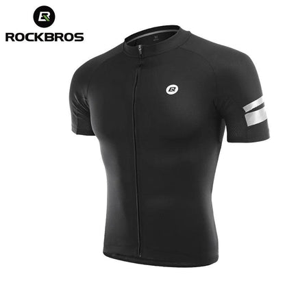 ROCKBROS Cycling Jersey Men Breathable Shirt Summer Jersey Clothes Bicycle Quick Dry Clothing Anti-UV Reflective Short Sleeve