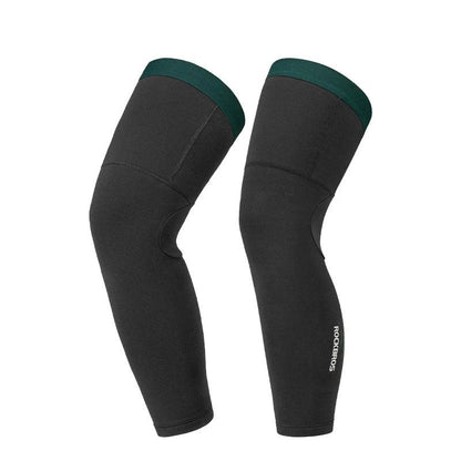 ROCKBROS Cycling Sleeve Leg Sleeve Windproof  Sports Fleece Sleeves Knee Braces Men Women Autumn Winter Warmth Cycling Equipment