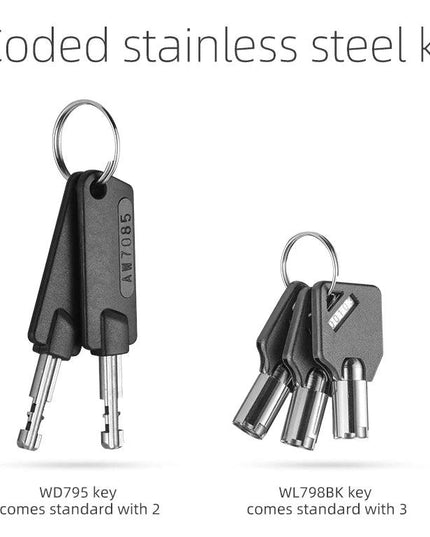 ROCKBROS Bike Lock With Keys Bicycle Lock High-Security Anti-Theft Portable Cycling Chain Lock With Mount Bracket Accessories