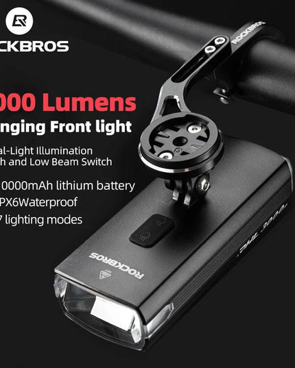 ROCKBROS 3000LM Bicycle Front Light 10000mAh Bicycle Light High Brightness Type-C Bike Lamp Road MTB Cycling Safety Front Lights
