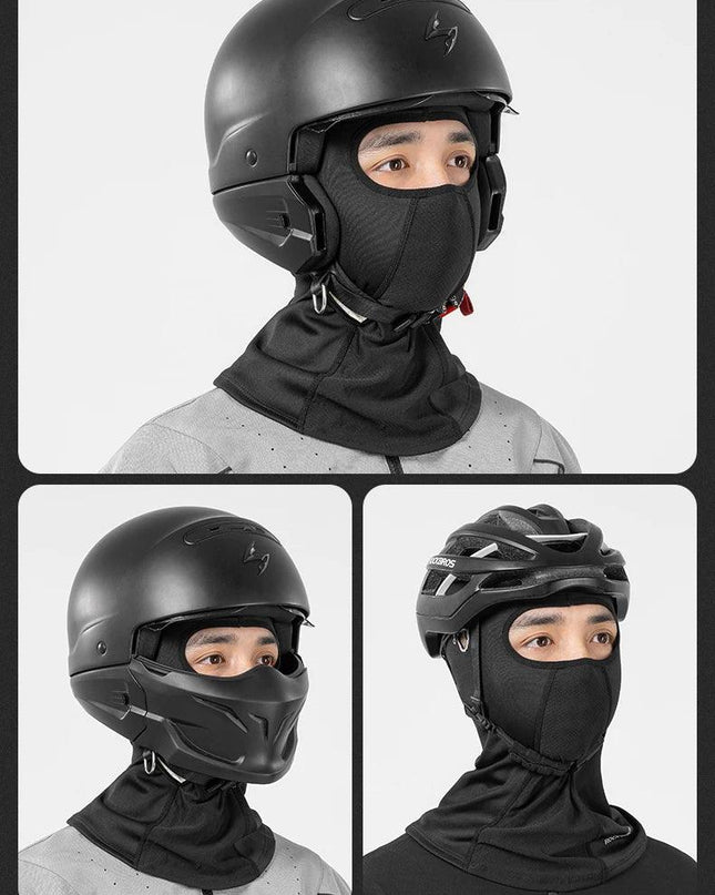 ROCKBROS Warm Windproof Cycling Headgear Breathable Face Mask Outdoor Electric Bicycle Balaclava Bike Skiing Fleece Head Hat