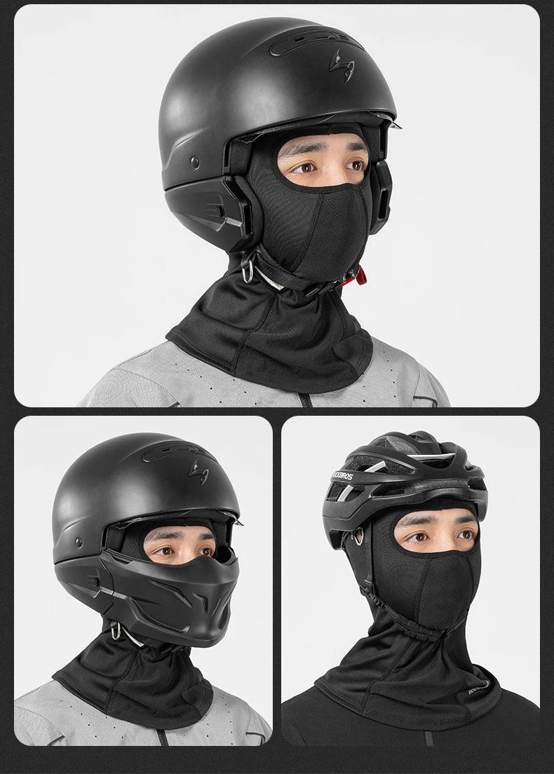 ROCKBROS Warm Windproof Cycling Headgear Breathable Face Mask Outdoor Electric Bicycle Balaclava Bike Skiing Fleece Head Hat