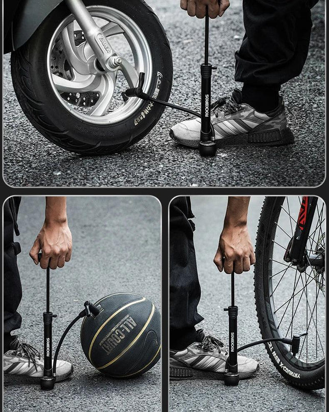 ROCKBROS Bicycle Pump 120 PSI Riding Portable Mini Bike Pump FV/AV Handheld/Vertical Inflation Modes Inflator Cycling Accesories