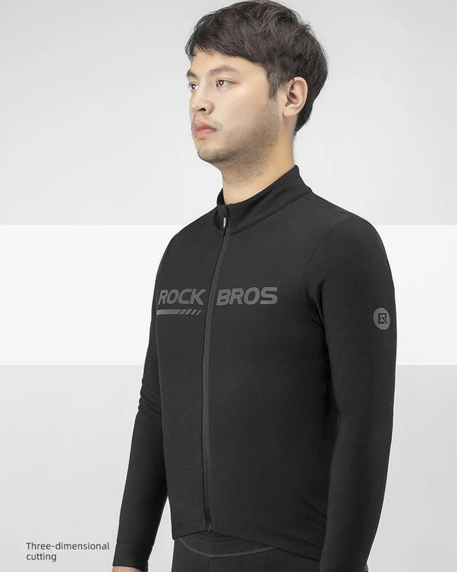 ROCKBROS Cycling Jersey Set Winter Spring Jacket Bibs Pants Long Sleeve MTB Bicycle Clothing Maillot Thermal Fleece Wear Suit