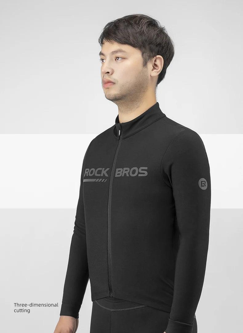 ROCKBROS Cycling Jersey Set Winter Spring Jacket Bibs Pants Long Sleeve MTB Bicycle Clothing Maillot Thermal Fleece Wear Suit