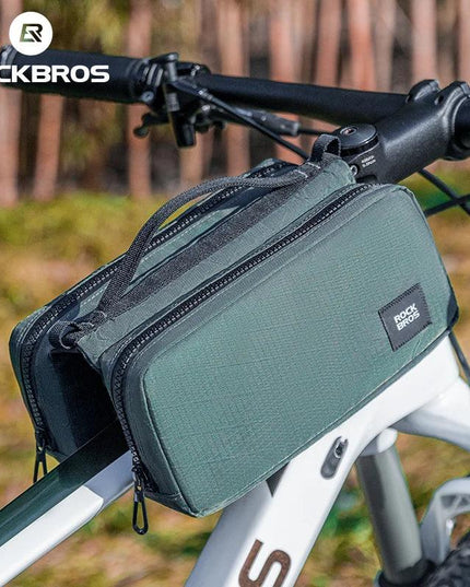 ROCKBROS Bicycle Top Tube Bag 2L Capacity Scratch-Resistant Road Mountain Bike Frame Bag Cycling Tools Bag Stable Elastic Band