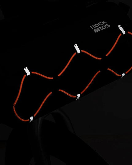 ROCKBROS Bicycle Front Tube Bag 2.2L Capacity Handlebar Bag Waterproof Multifunction Portable Shoulder Bag Tube Bag Elastic Band