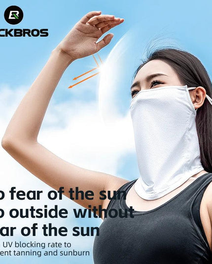 ROCKBROS Summer Ice Silk Mask Anti-UV Quick-drying Face Cover Sunscreen Bandana Breathable Neck Protection Hanging Ear Scarf