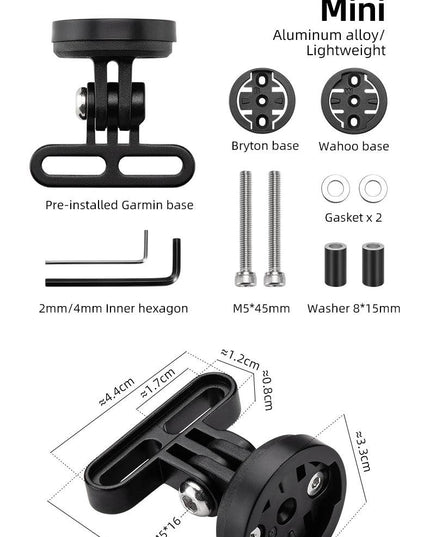 ROCKBROS Bike Bracket Front Light Lamp Holder Aluminum Alloy Extension Holder for Bicycle Computer Wahoo Bryton Garmin Bracket
