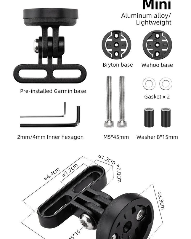 ROCKBROS Bike Bracket Front Light Lamp Holder Aluminum Alloy Extension Holder for Bicycle Computer Wahoo Bryton Garmin Bracket