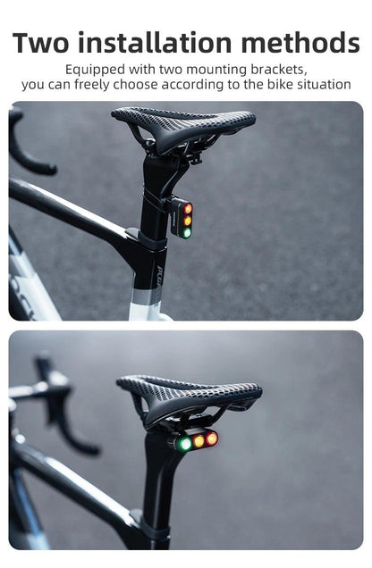 ROCKBROS Bike Tail Light Auto Start/Stop Brake Sensing Bicycle Tail light Type-C Rechargeable Wireless Warning Tail light