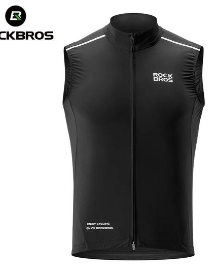 ROCKBROS Cycling Vest for Men Breathable Bicycle Clothing Outdoor Sports Windproof Running Vest Reflective Quick Dry Jersey