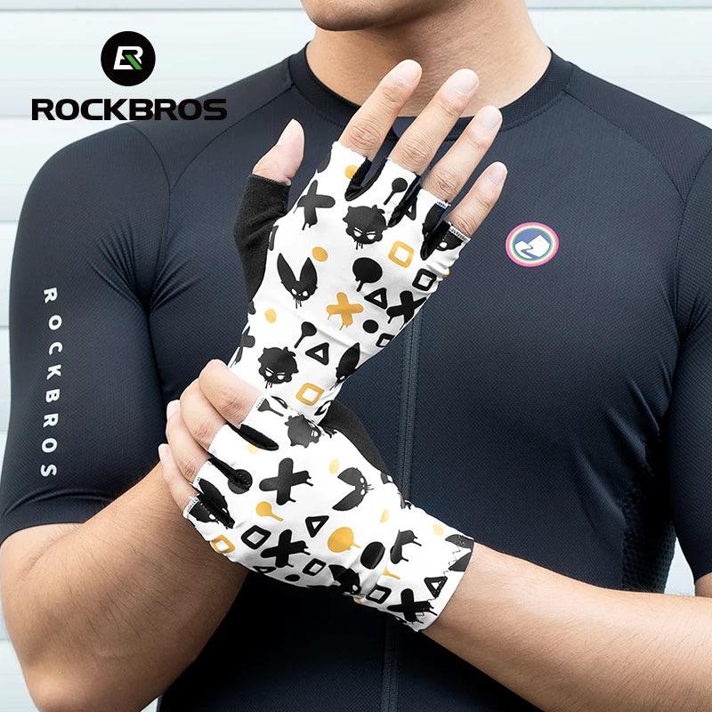 ROCKBROS Cycling Gloves Half Finger Summer Men Women Gloves Breathable Anti Slip MTB Road Bike Gloves Fitness Shock-absorbing