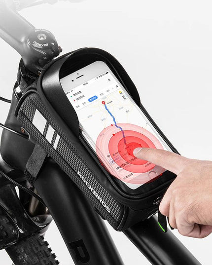 ROCKBROS Bicycle Bag Waterproof Touch Screen Cycling Bag Top Front Tube Frame MTB Road Bike Bag 6.5 Phone Case Bike Accessories