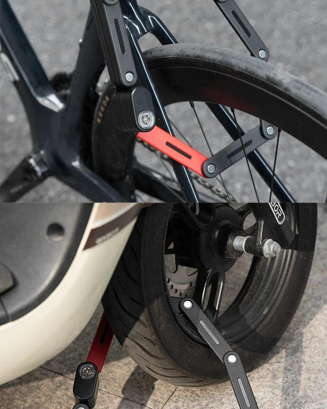 ROCKBROS Bike Foldable Lock Anti-theft Security Chain Cable Padlock 120CM Lengthened Chain Lock MTB Road Portable Cycling Lock