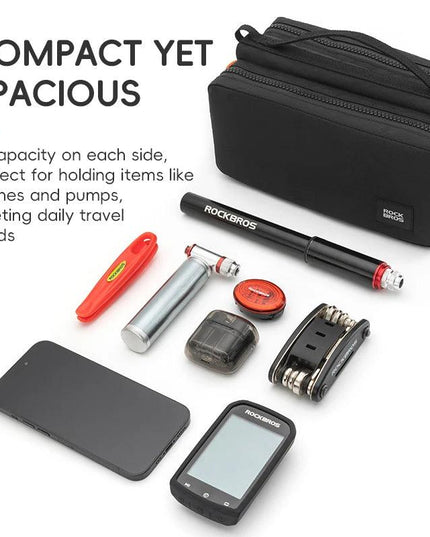 ROCKBROS Bicycle Top Tube Bag 2L Capacity Scratch-Resistant Road Mountain Bike Frame Bag Cycling Tools Bag Stable Elastic Band