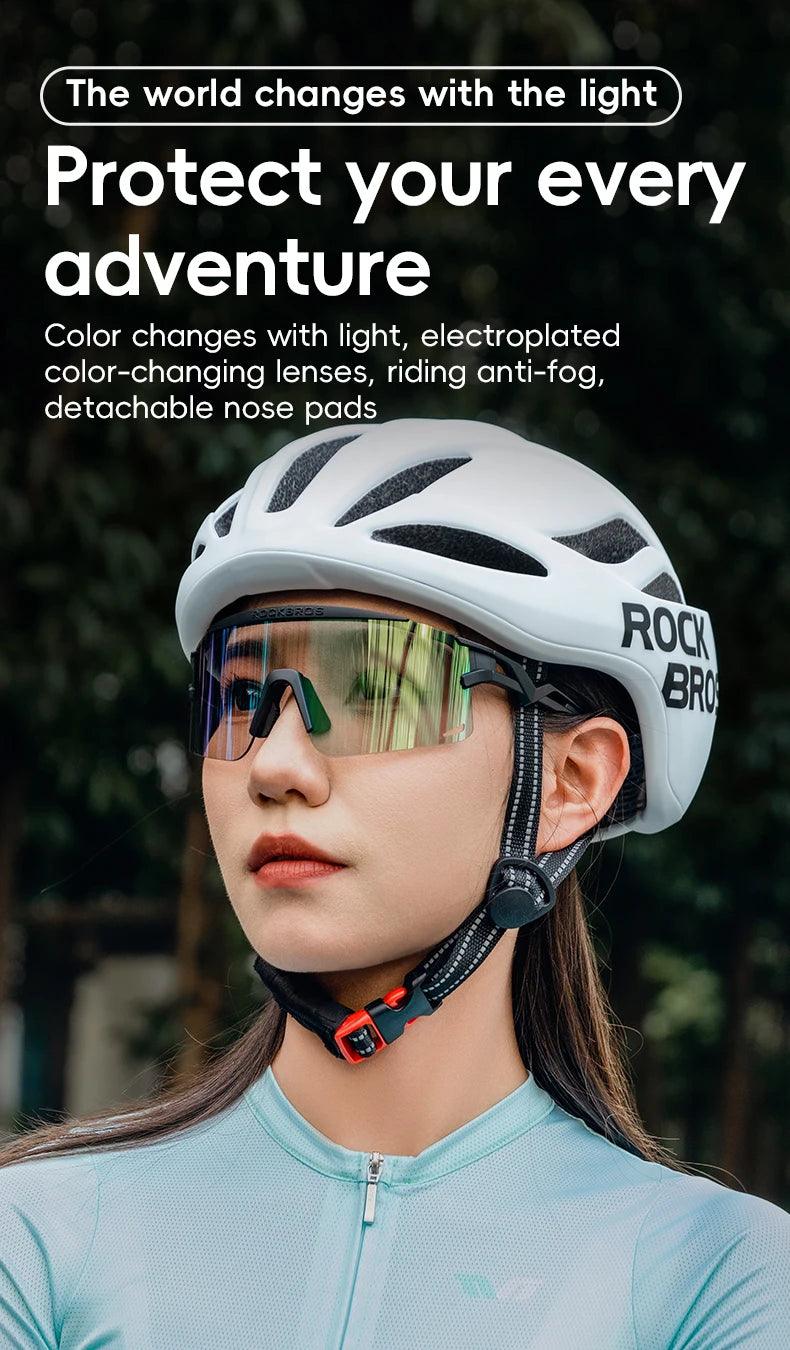 ROCKBROS New Cycling Glasses Ultralight Photochromic Anti-Fog Cycling Sunglasses MTB Road Outdoor Sports UV Protection Goggles ﻿