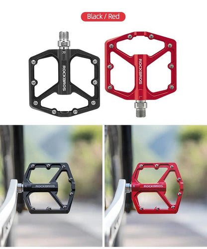 ROCKBROS Bike Pedals Aluminum Alloy Anti-slip Bicycle Pedals Ultralight Sealed Bearing One-piece MTB Road Mountain Cycling Pedal