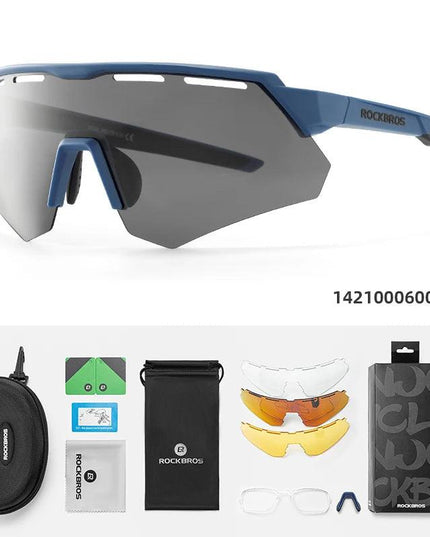 ROCKBROS Bike Glasses Polarized Men Women Bicycle Glasses 4Lens MTB Road Cycling Eyewear Glasses With Myopia Frame Sunglasses