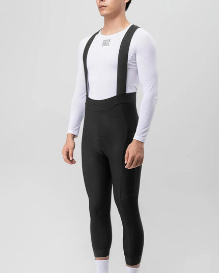 ROCKBROS Winter Cycling Bib Pants Breathable Long Pants Road Bike Pants Bib Tights 3D Cushion Padded Fleece Thermal Bicycle Pant