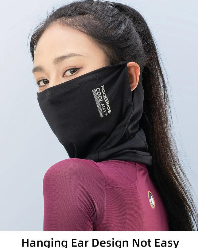 ROCKBROS Summer Cool Mask Cycling Face Mask UV Sun Protection Silk Bike Headwear Breathable Outdoor Fishing Face Cover Bandana