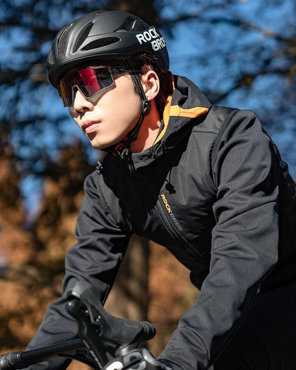 ROCKBROS Winter Warm Cycling Vest Thermal Fleece Windproof Cycling Jacket Winter Outdoor Sports Warm Vest for Men Women Running
