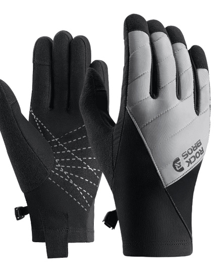 ROCKBROS Bicycle Gloves Breathable Non-slip Cycling Gloves Touch Screen Winter Thermal Warm Full Finger Glove Riding Gloves