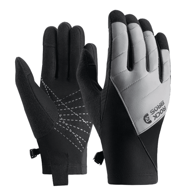 ROCKBROS Bicycle Gloves Breathable Non-slip Cycling Gloves Touch Screen Winter Thermal Warm Full Finger Glove Riding Gloves