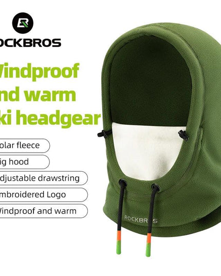 ROCKBROS Warm Cap Winter Windproof Hat Thermal Polar Fleece Balaclava Hat Outdoor Hand Cap Cold Padded Hood Neck