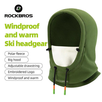 ROCKBROS Warm Cap Winter Windproof Hat Thermal Polar Fleece Balaclava Hat Outdoor Hand Cap Cold Padded Hood Neck