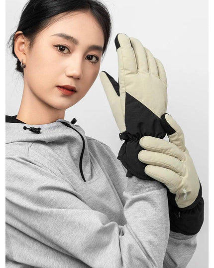 ROCKBROS Winter Ski Gloves Waterproof Snow Keep Warm Windproof Gloves Snowboard Gloves Touch Screen Fleece Motor Riding Gloves
