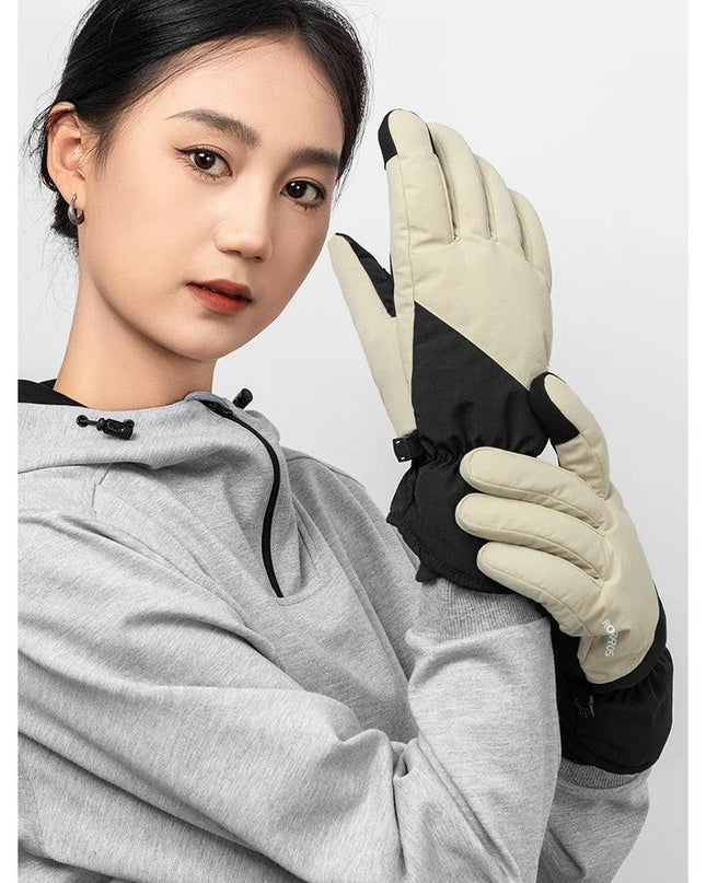 ROCKBROS Winter Ski Gloves Waterproof Snow Keep Warm Windproof Gloves Snowboard Gloves Touch Screen Fleece Motor Riding Gloves