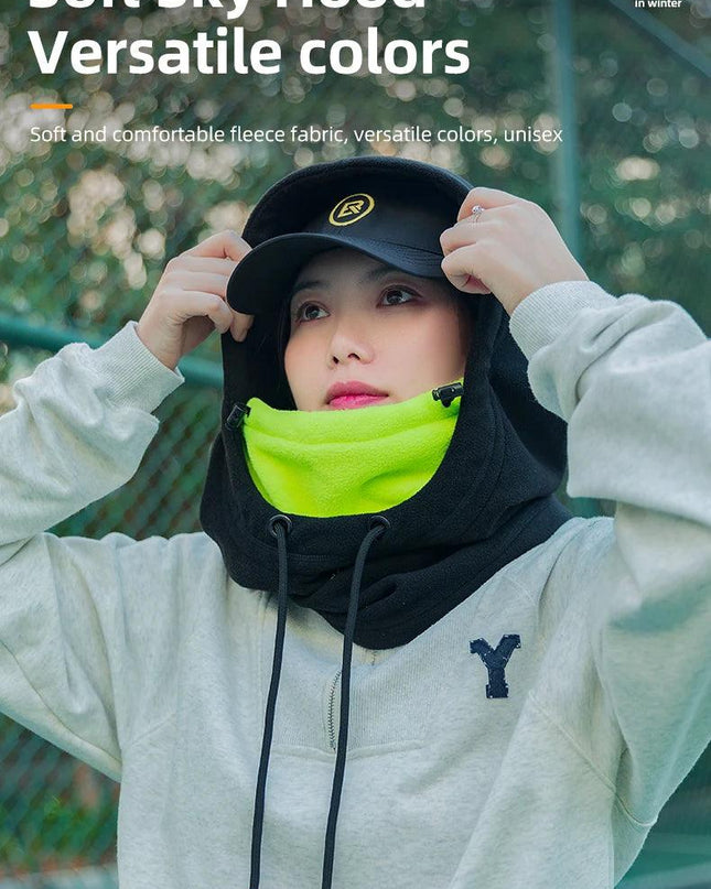 ROCKBROS Warm Cap Winter Windproof Hat Thermal Polar Fleece Balaclava Hat Outdoor Hand Cap Cold Padded Hood Neck